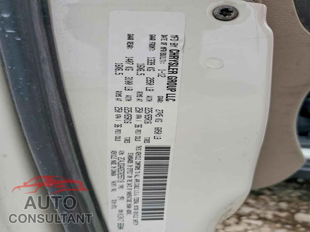 DODGE RAM VAN 2012 - 2C4JDGAG5CR255718