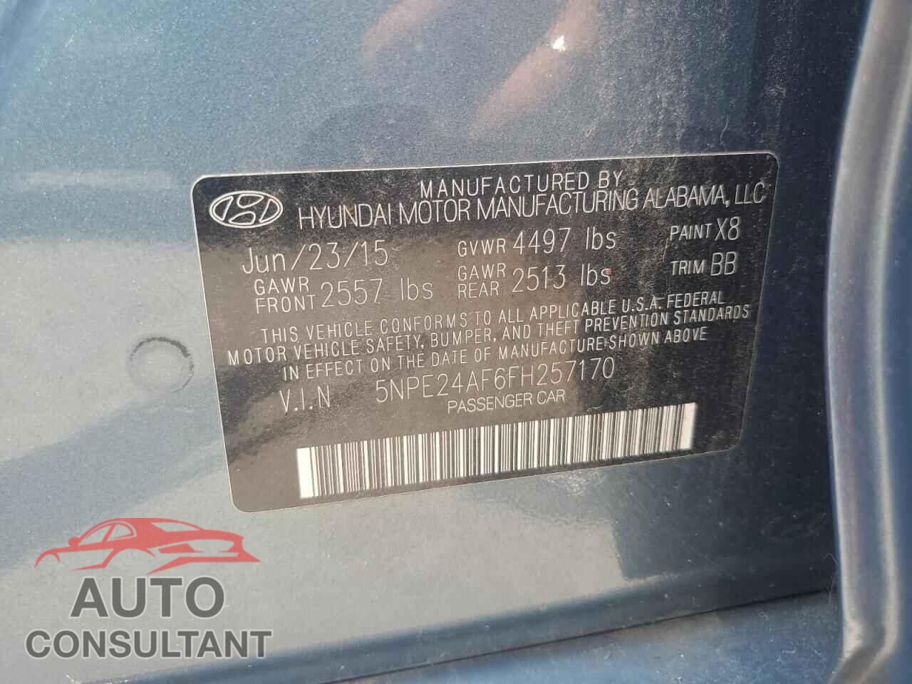 HYUNDAI SONATA 2015 - 5NPE24AF6FH257170