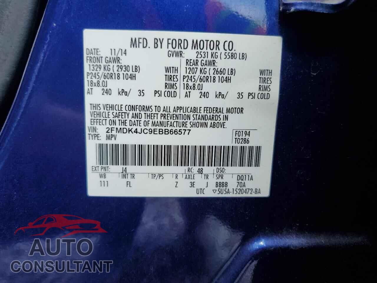 FORD EDGE 2014 - 2FMDK4JC9EBB66577
