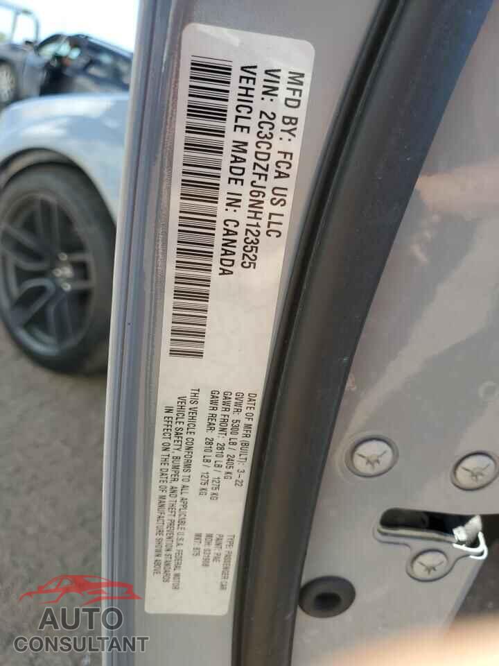 DODGE CHALLENGER 2022 - 2C3CDZFJ6NH123525