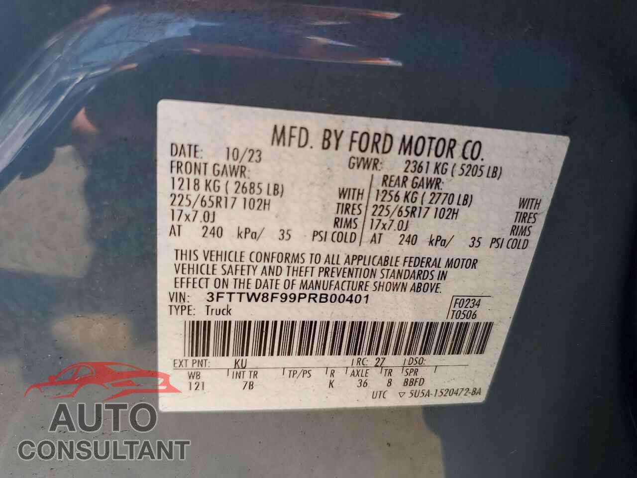 FORD MAVERICK 2023 - 3FTTW8F99PRB00401