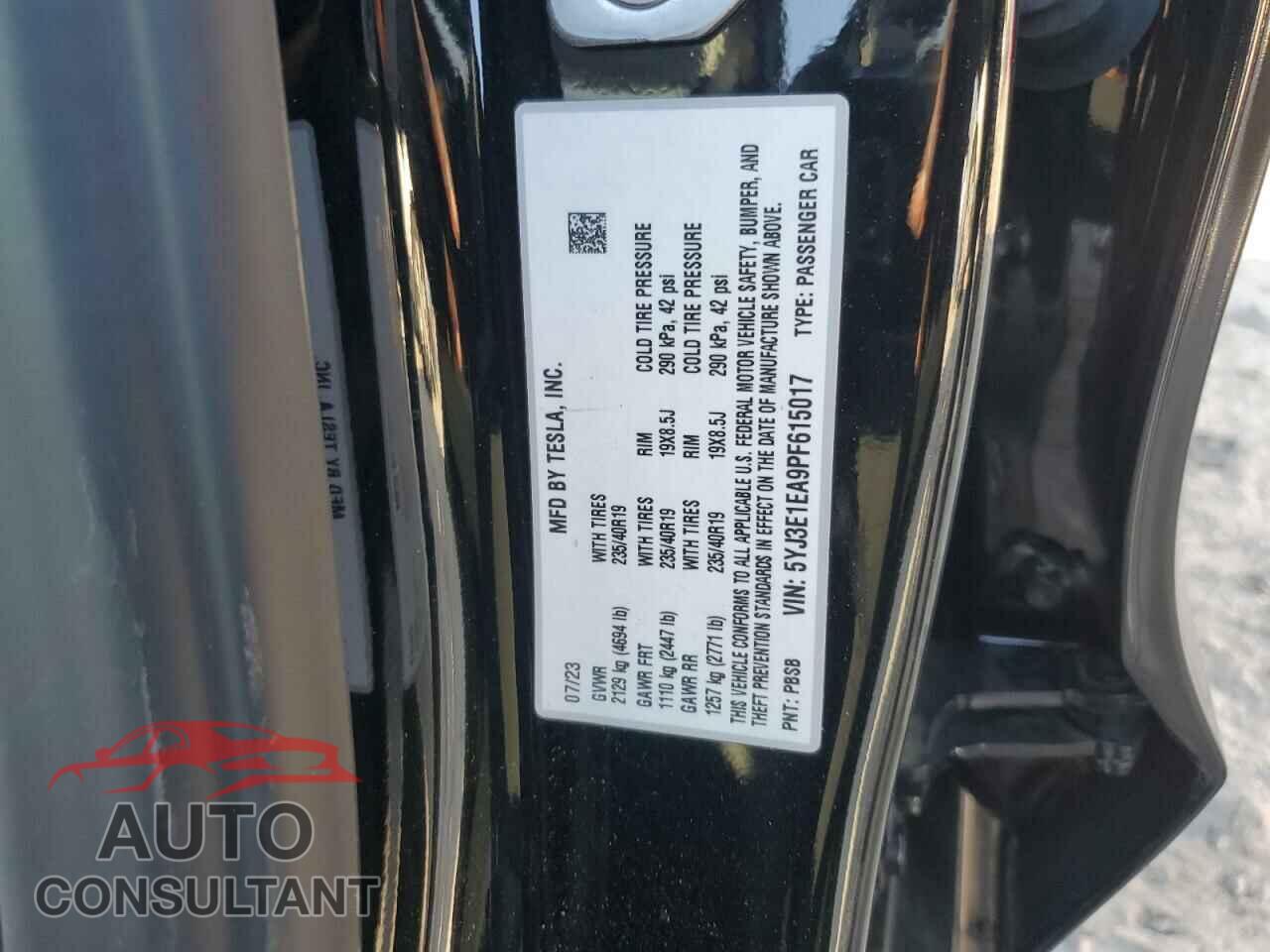 TESLA MODEL 3 2023 - 5YJ3E1EA9PF615017
