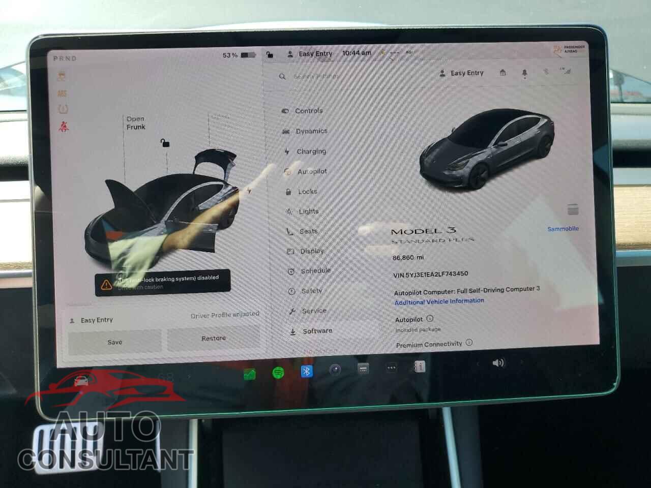 TESLA MODEL 3 2020 - 5YJ3E1EA2LF743450