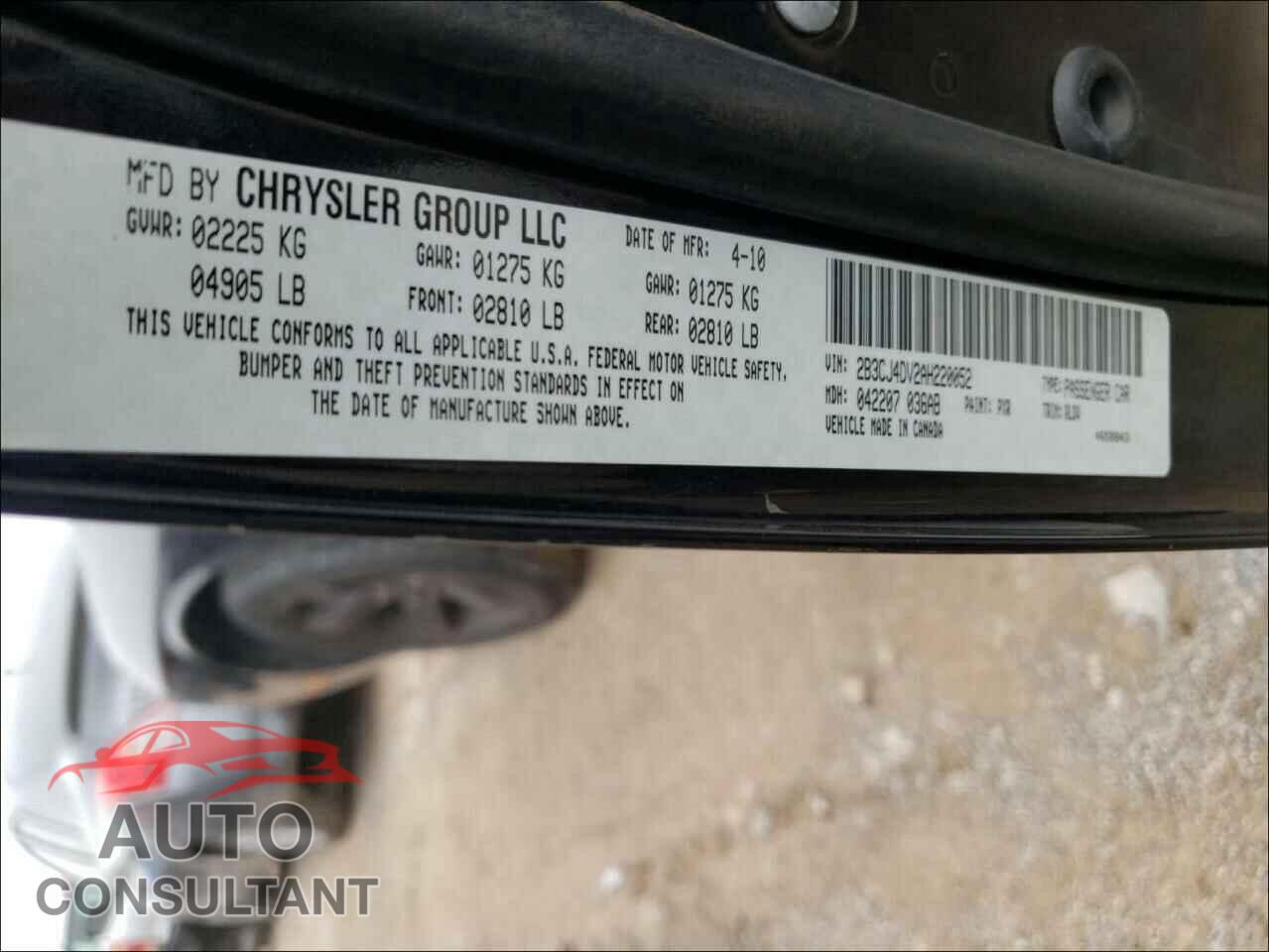 DODGE CHALLENGER 2010 - 2B3CJ4DV2AH220052