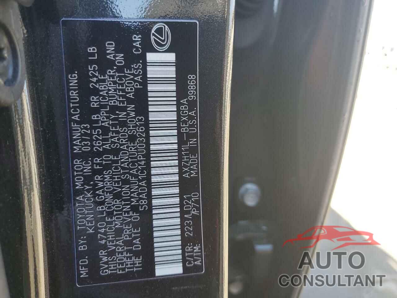 LEXUS ES300 2023 - 58ADA1C14PU032613