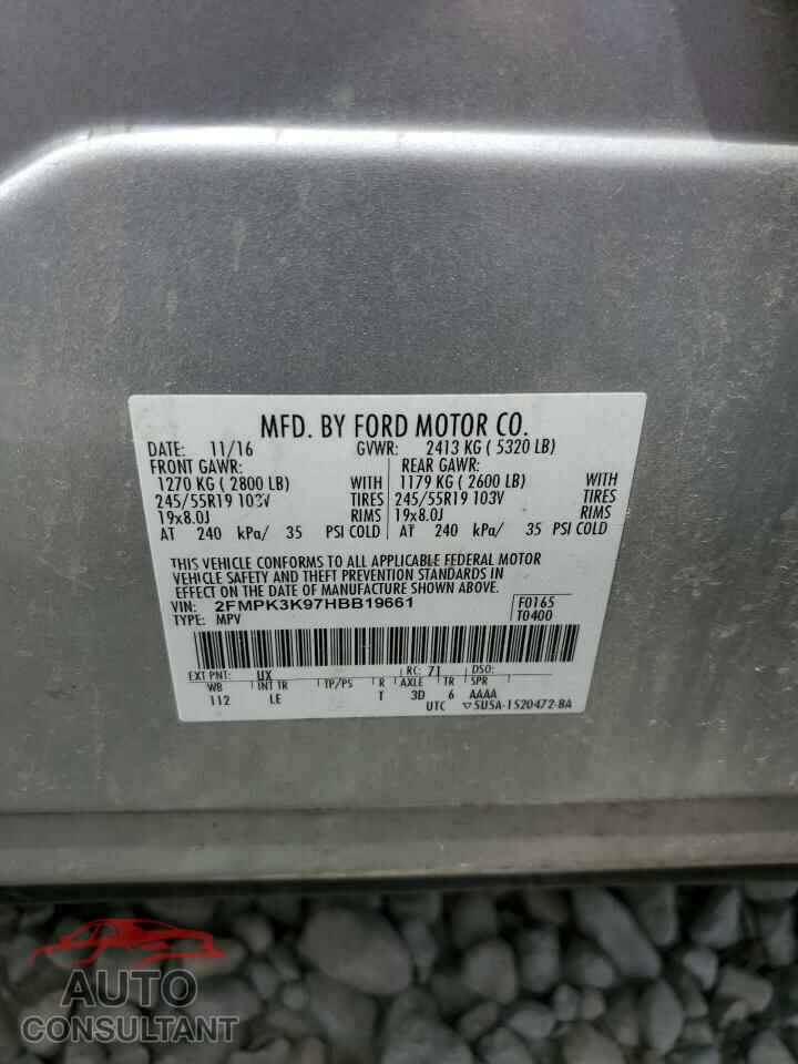 FORD EDGE 2017 - 2FMPK3K97HBB19661