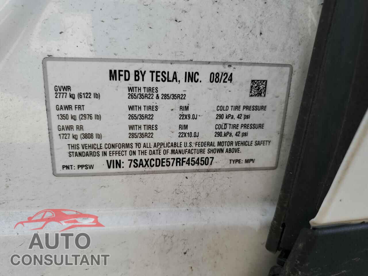 TESLA MODEL X 2024 - 7SAXCDE57RF454507
