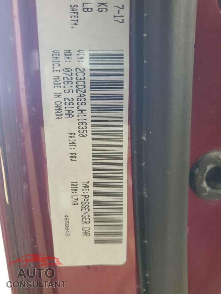 DODGE CHALLENGER 2018 - 2C3CDZAG9JH116350