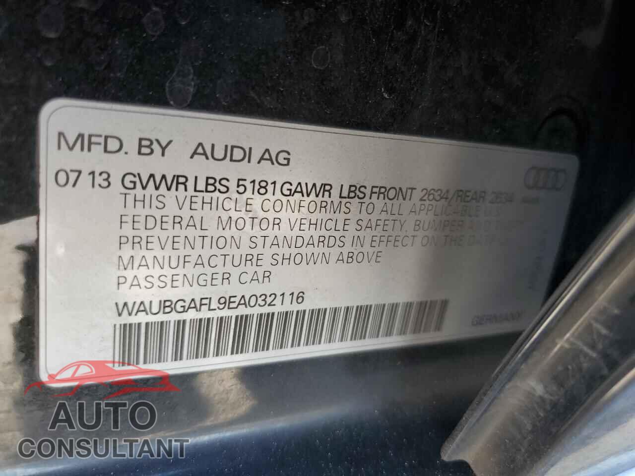 AUDI S4/RS4 2014 - WAUBGAFL9EA032116