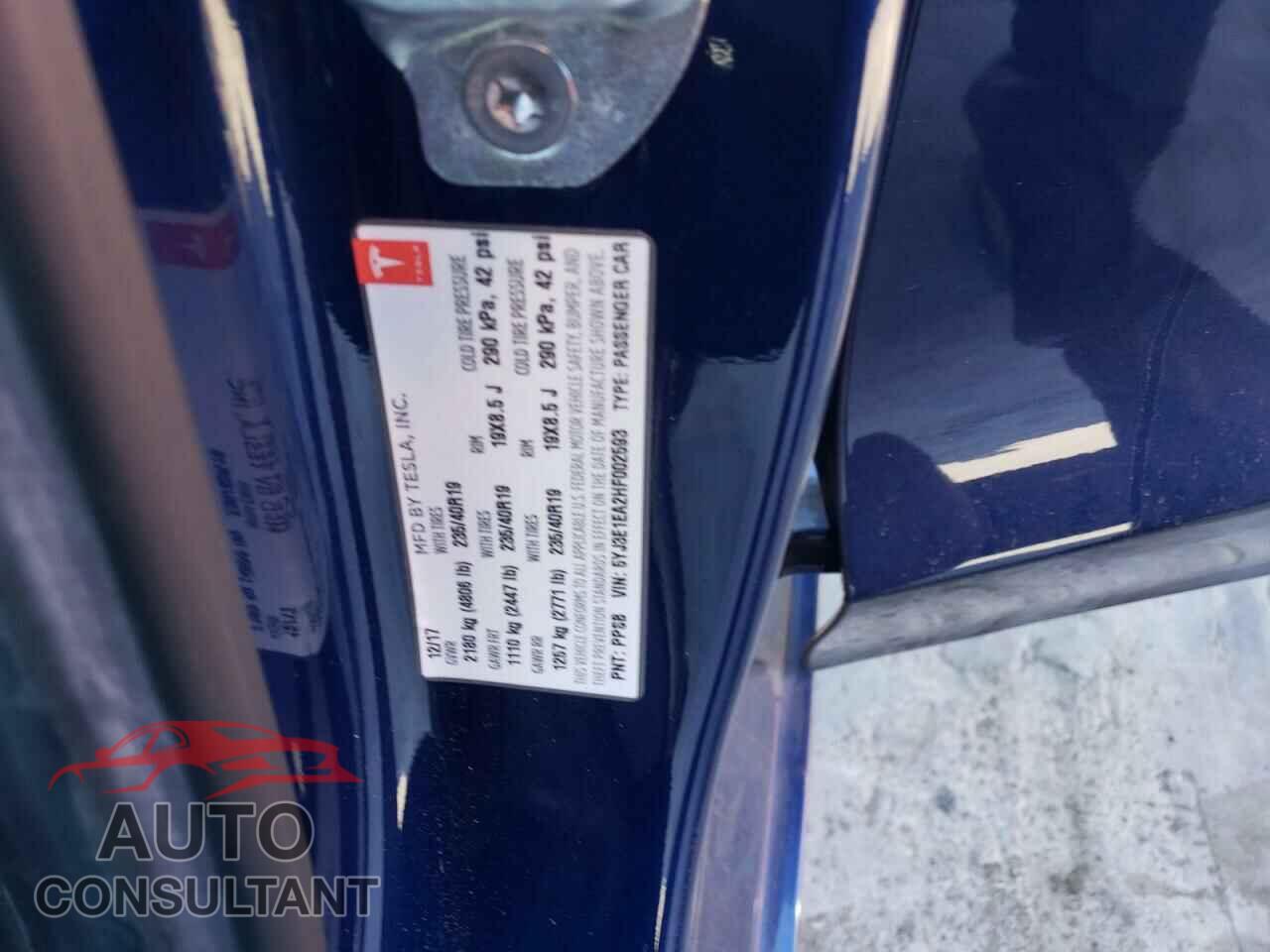 TESLA MODEL 3 2017 - 5YJ3E1EA2HF002593