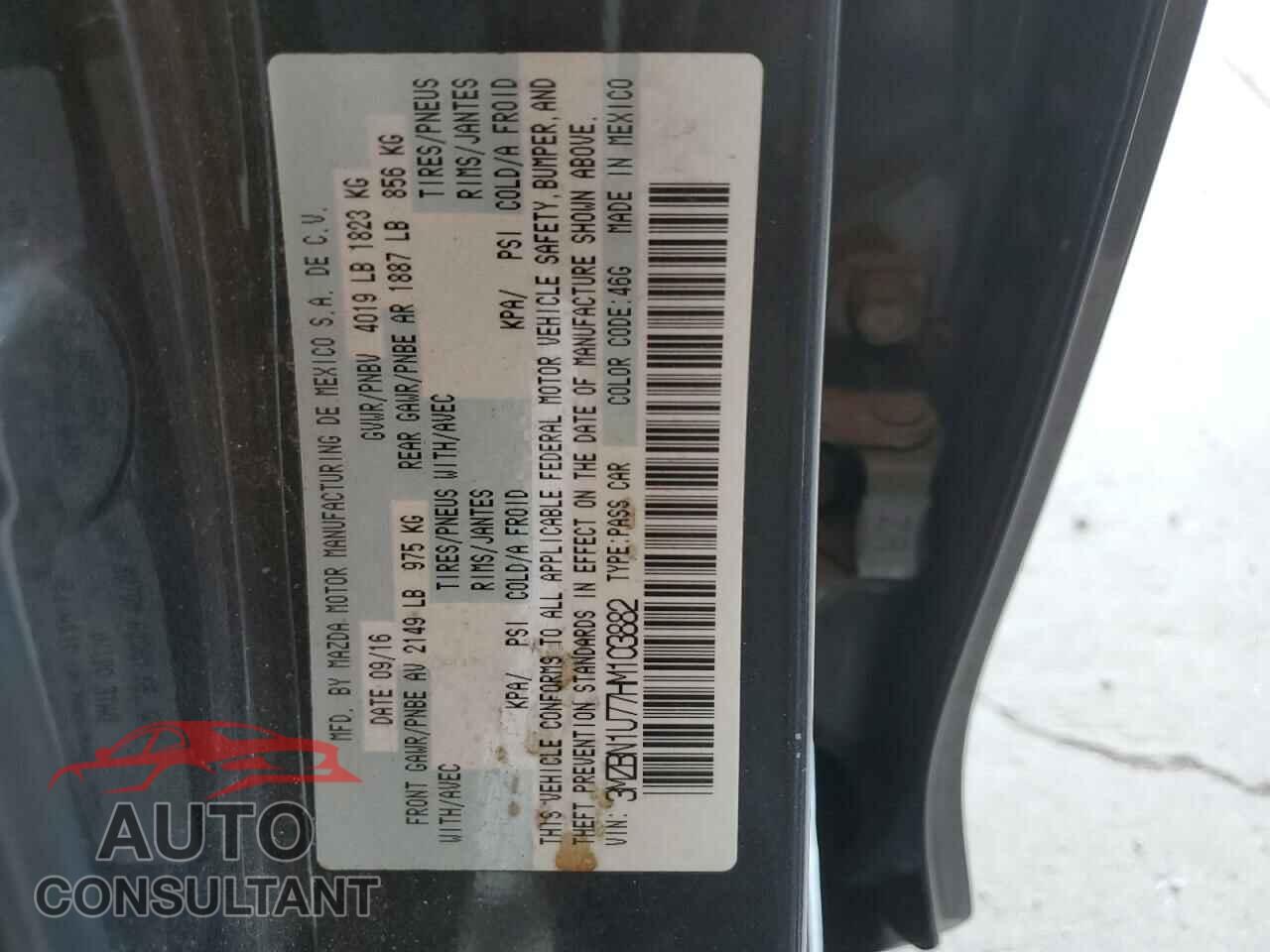 MAZDA 3 2017 - 3MZBN1U77HM103882