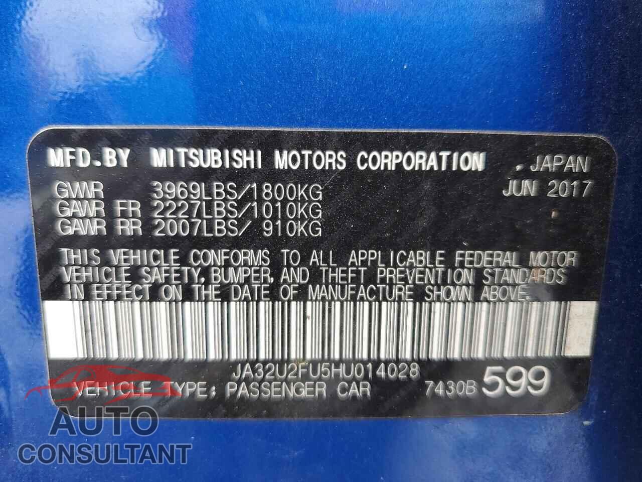 MITSUBISHI LANCER 2017 - JA32U2FU5HU014028