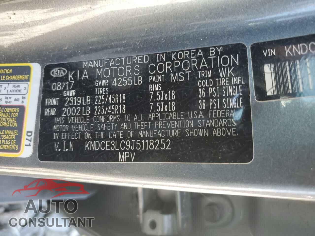 KIA NIRO 2018 - KNDCE3LC9J5118252
