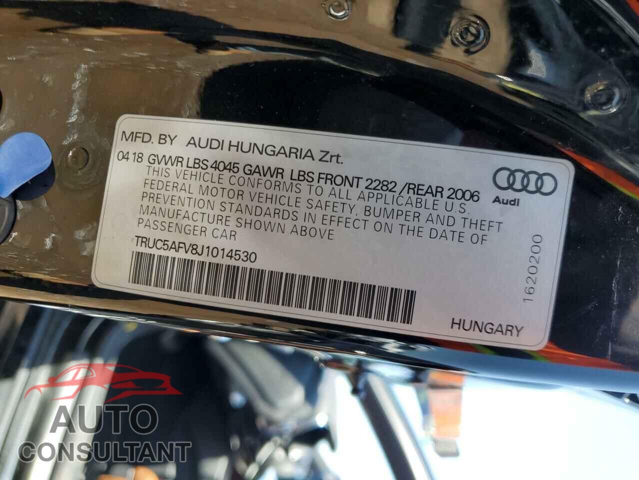 AUDI TT 2018 - TRUC5AFV8J1014530