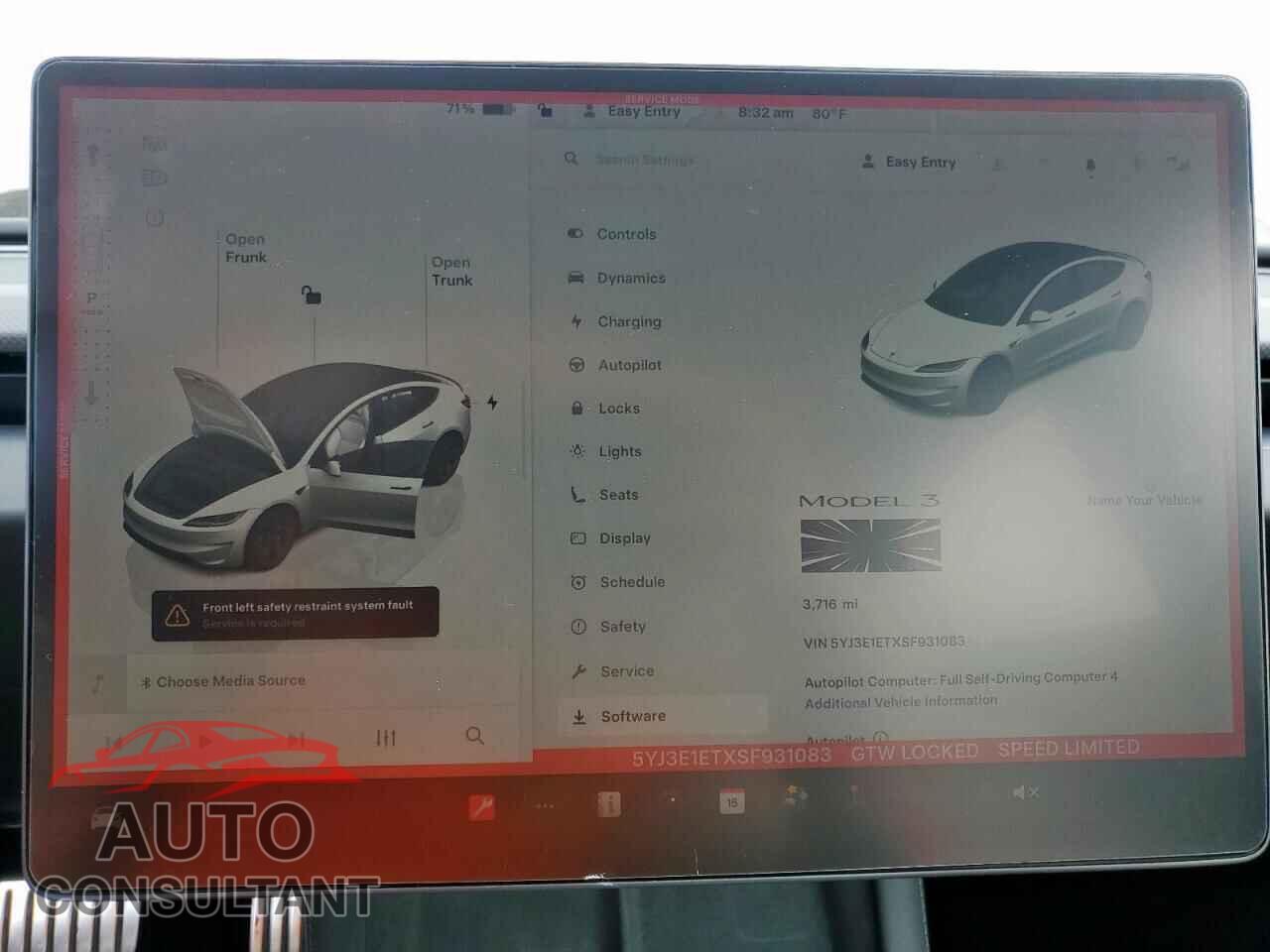 TESLA MODEL 3 2025 - 5YJ3E1ETXSF931083