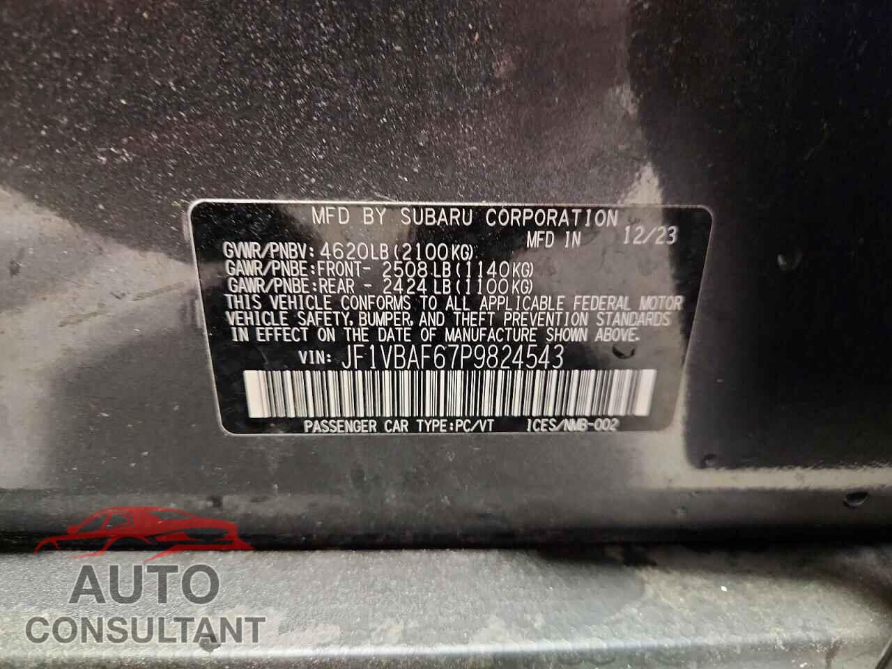 SUBARU WRX 2023 - JF1VBAF67P9824543