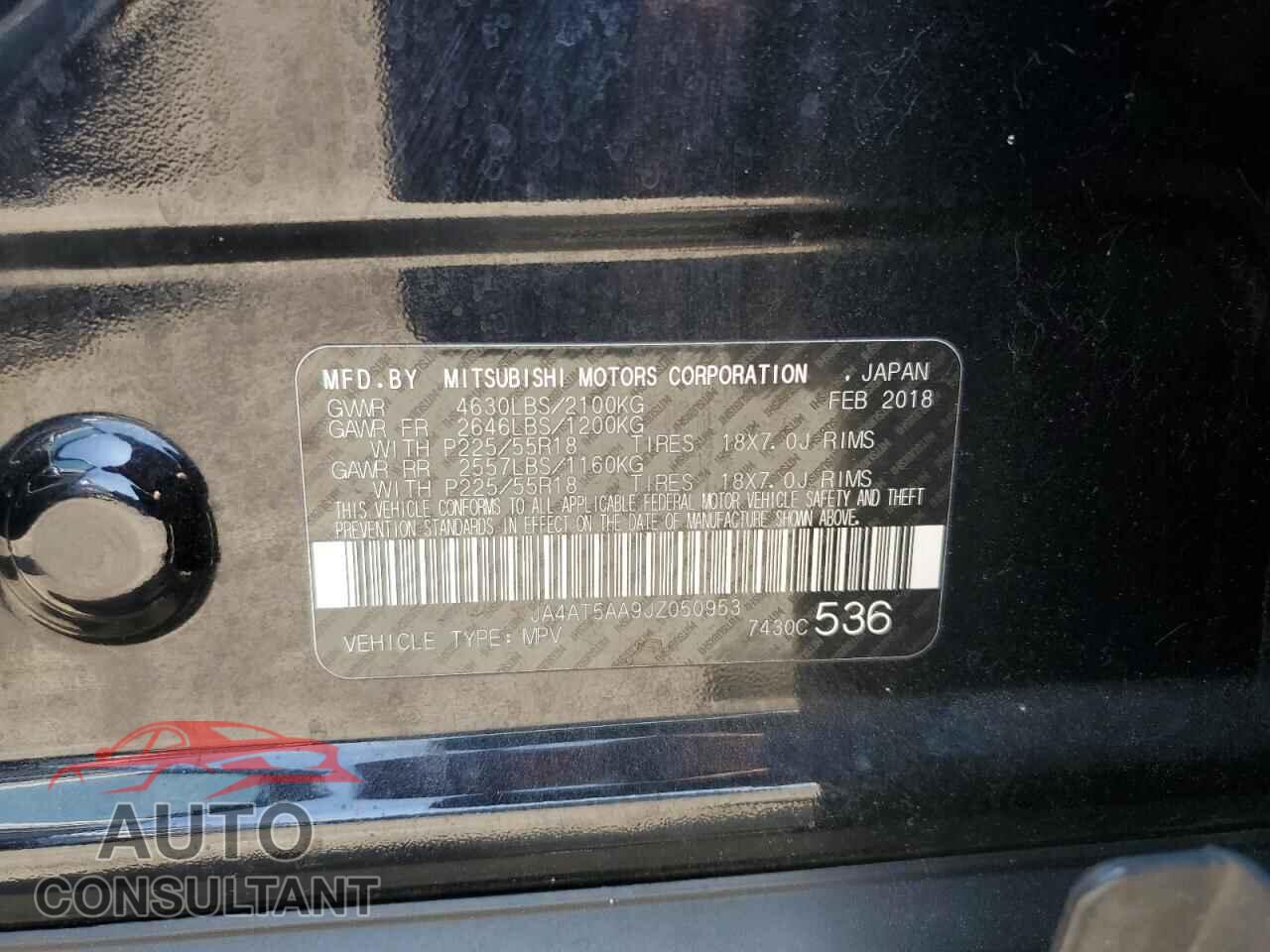 MITSUBISHI ECLIPSE 2018 - JA4AT5AA9JZ050953