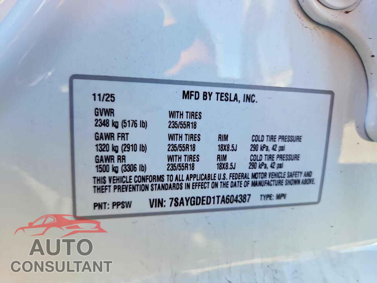 TESLA MODEL Y 2026 - 7SAYGDED1TA604387