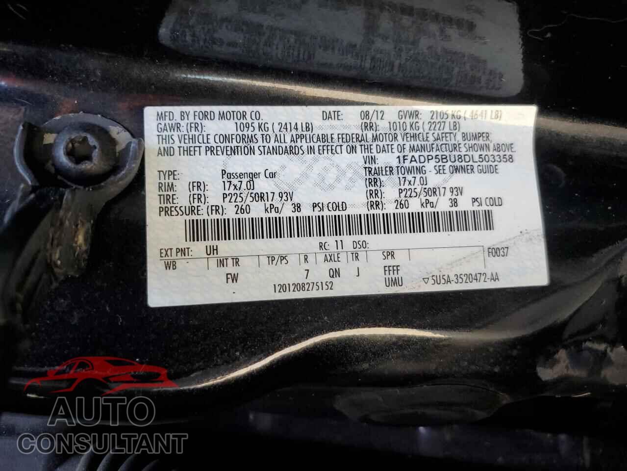 FORD CMAX 2013 - 1FADP5BU8DL503358