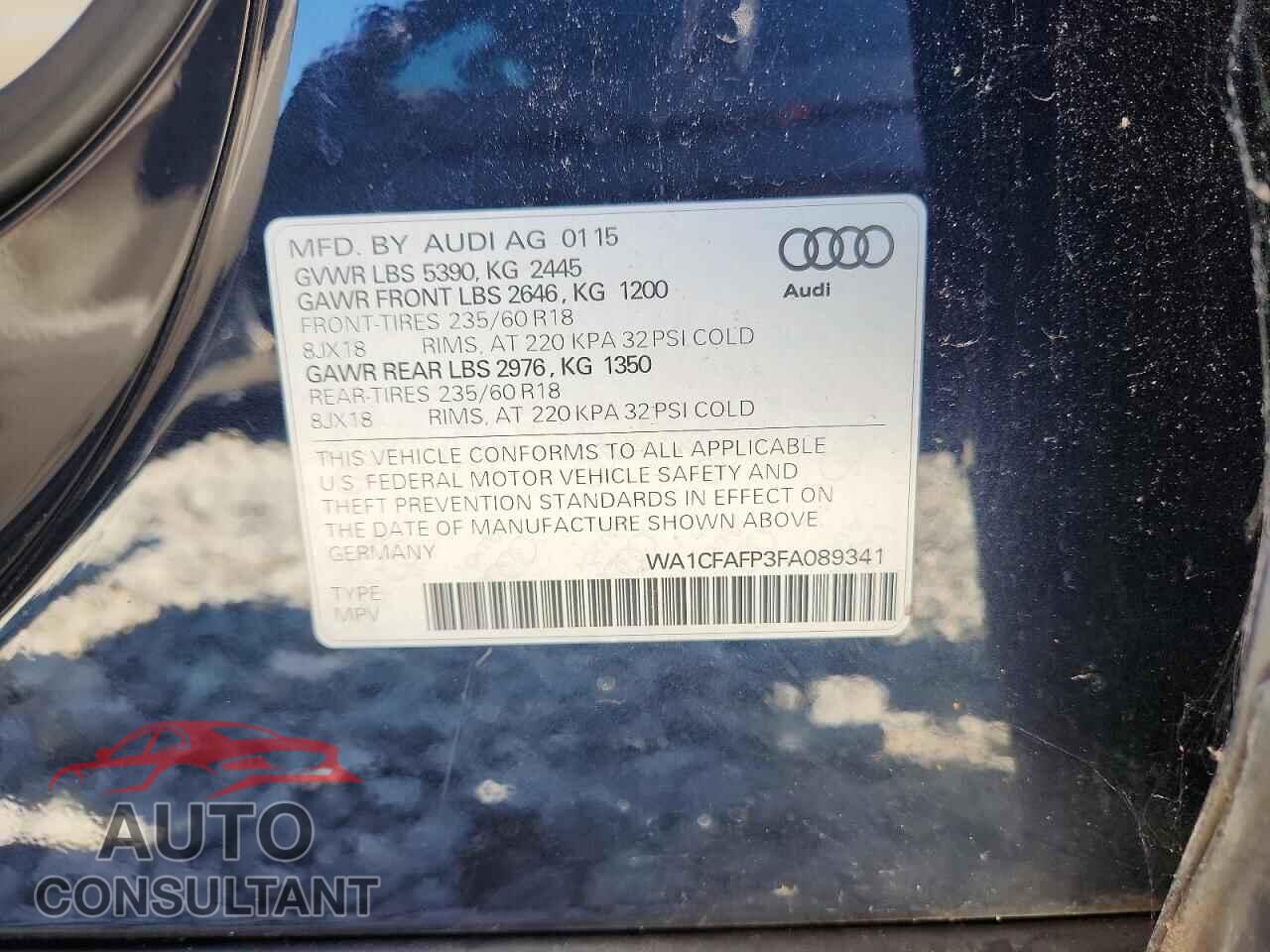 AUDI Q5 2015 - WA1CFAFP3FA089341