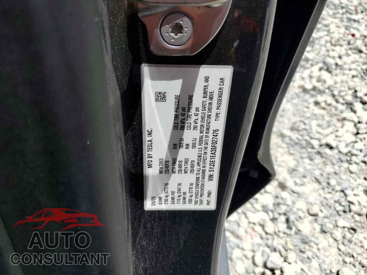 TESLA MODEL 3 2025 - 5YJ3E1EA3SF027476