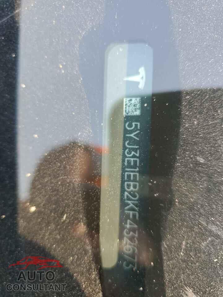 TESLA MODEL 3 2019 - 5YJ3E1EB2KF432673