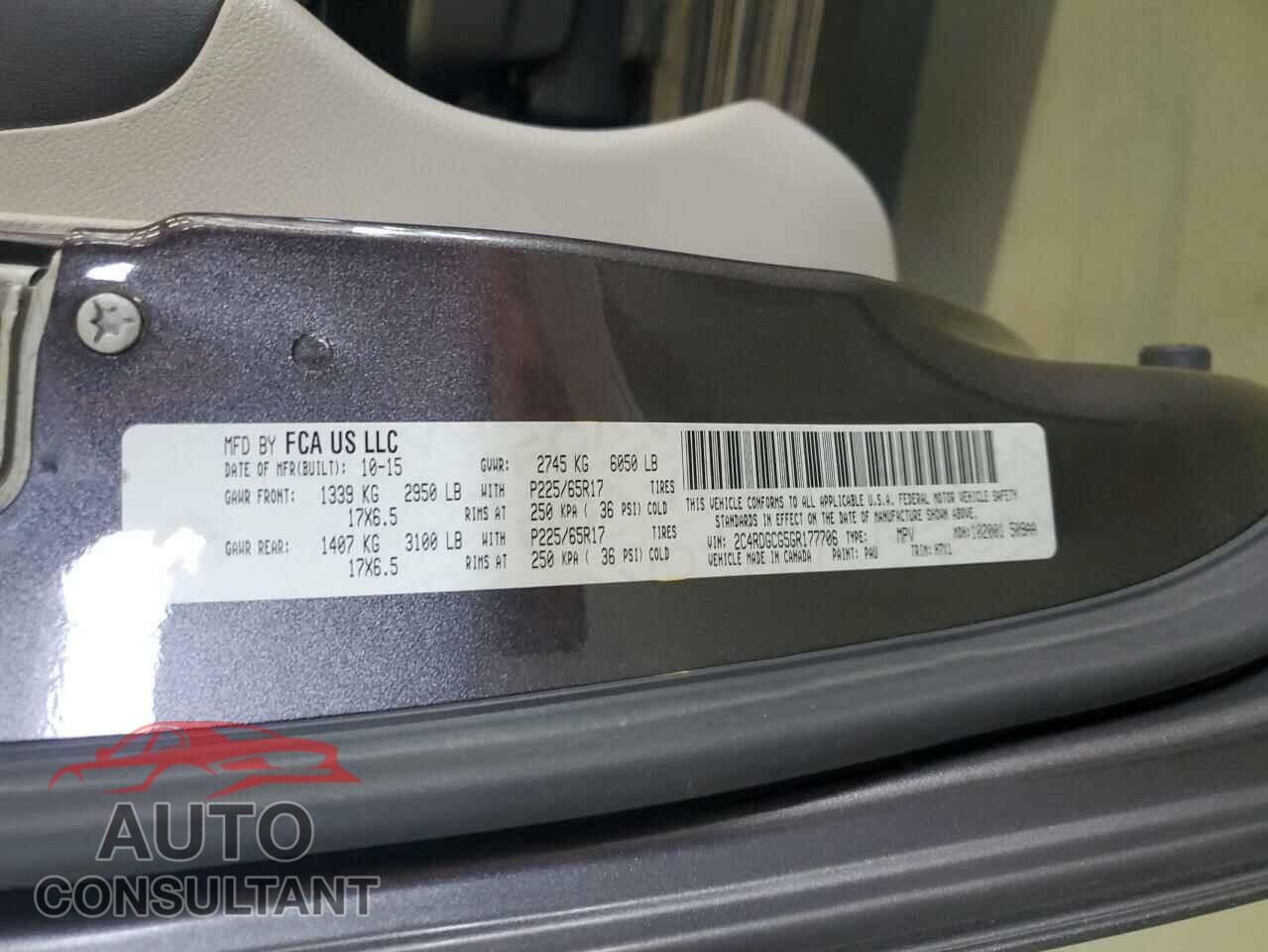 DODGE CARAVAN 2016 - 2C4RDGCG5GR177706