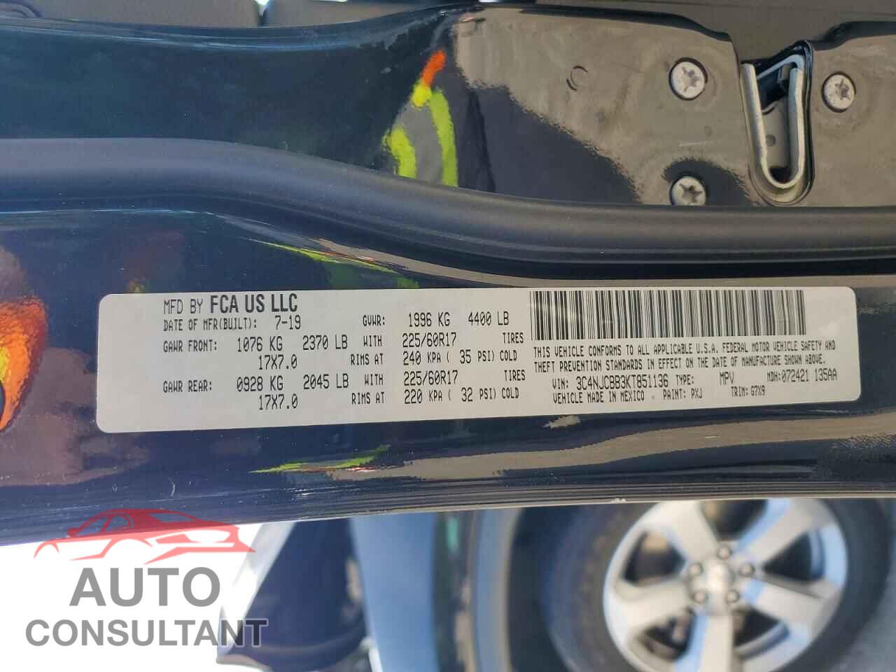 JEEP COMPASS 2019 - 3C4NJCBB3KT851136