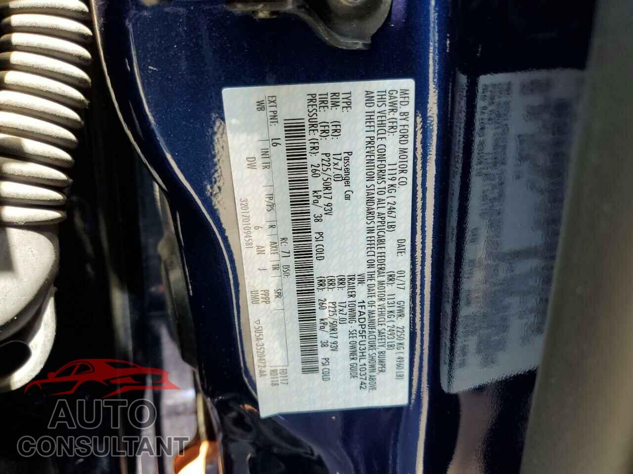 FORD CMAX 2017 - 1FADP5FU3HL103742