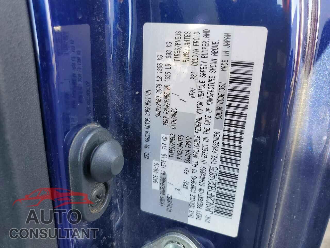 MAZDA MX5 2011 - JM1NC2NF1B0214875