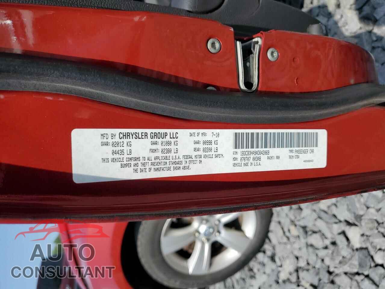 DODGE CALIBER 2010 - 1B3CB3HA9AD642069