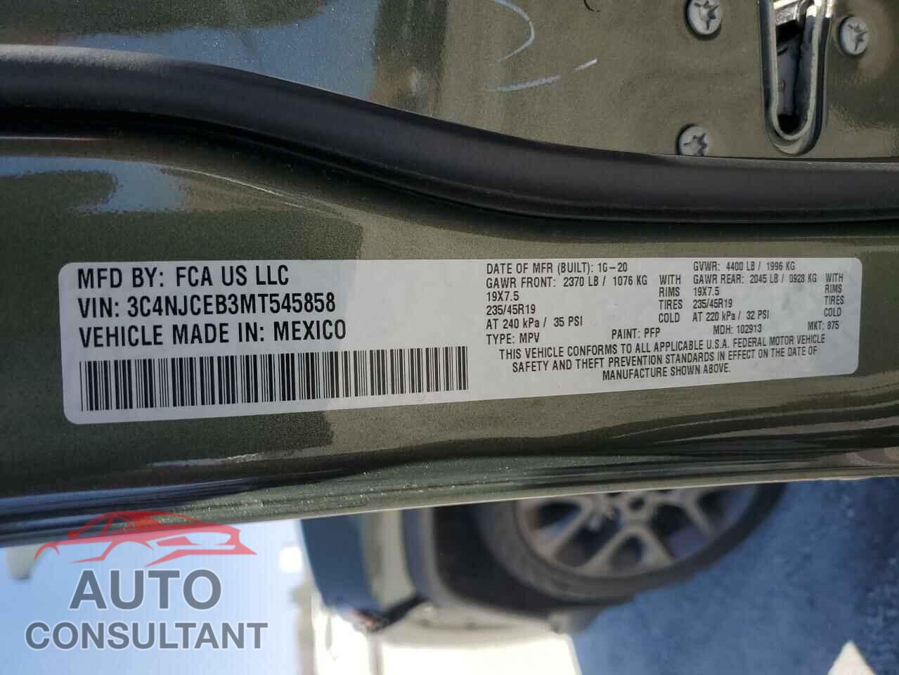 JEEP COMPASS 2021 - 3C4NJCEB3MT545858
