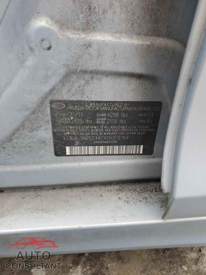 HYUNDAI SONATA 2012 - 5NPEC4ACXCH379769