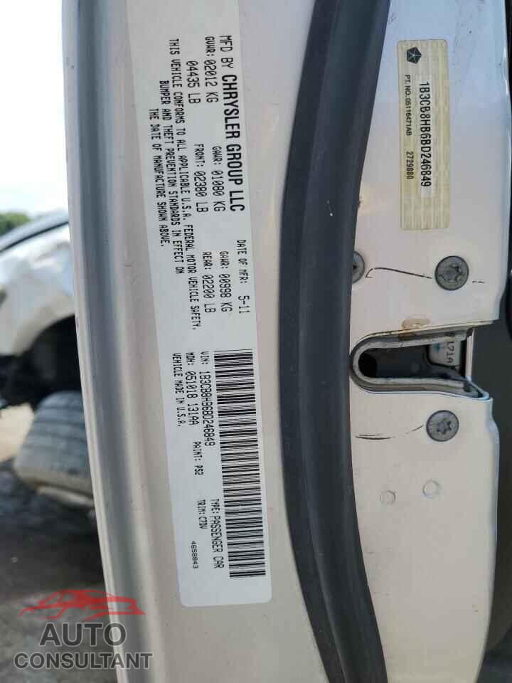 DODGE CALIBER 2011 - 1B3CB8HB6BD246849