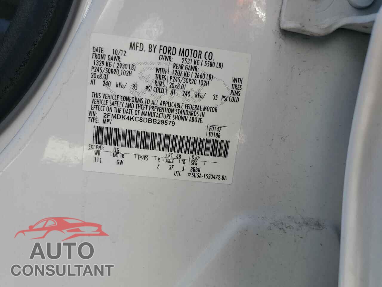 FORD EDGE 2013 - 2FMDK4KC8DBB29579