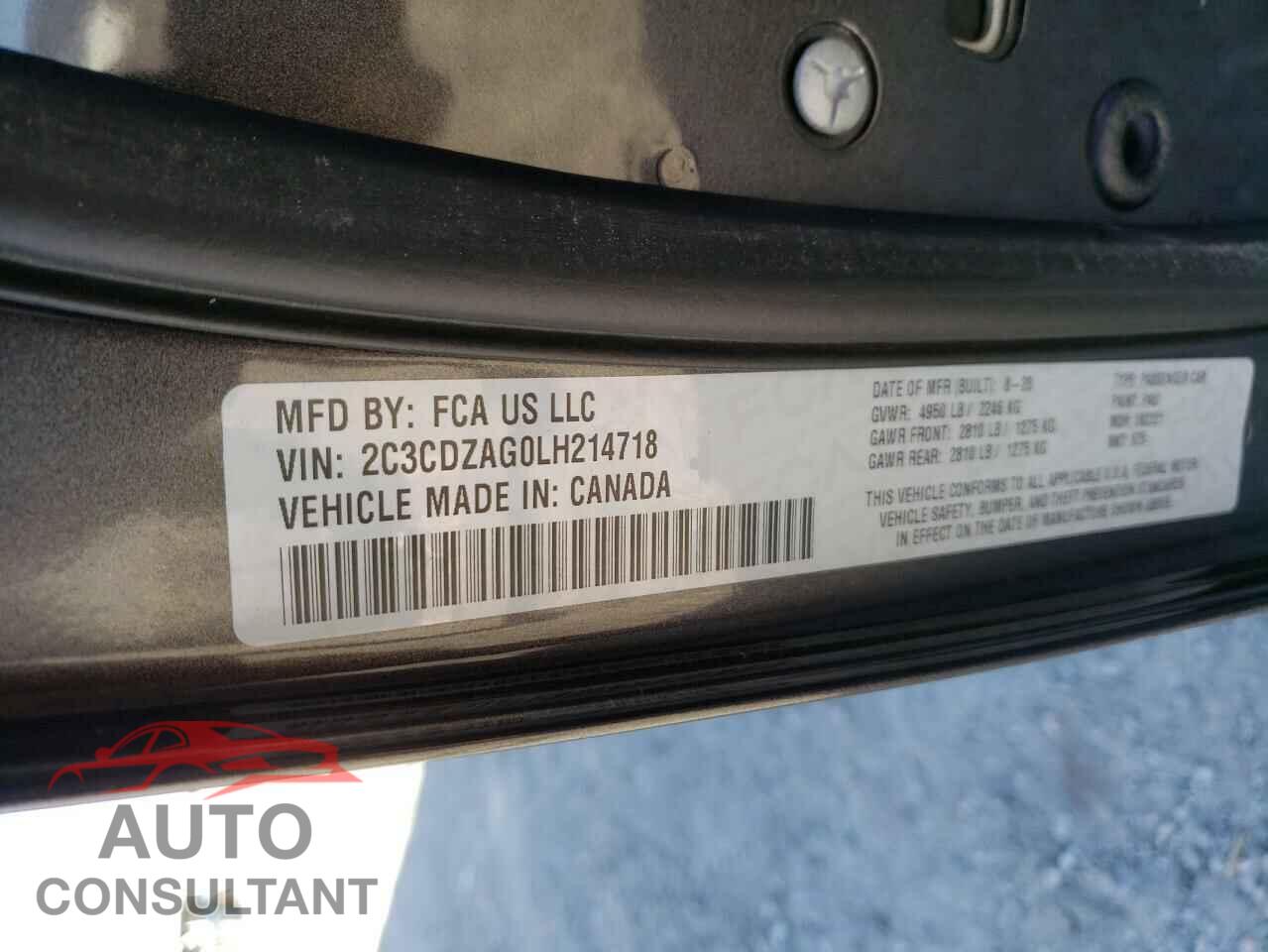 DODGE CHALLENGER 2020 - 2C3CDZAG0LH214718