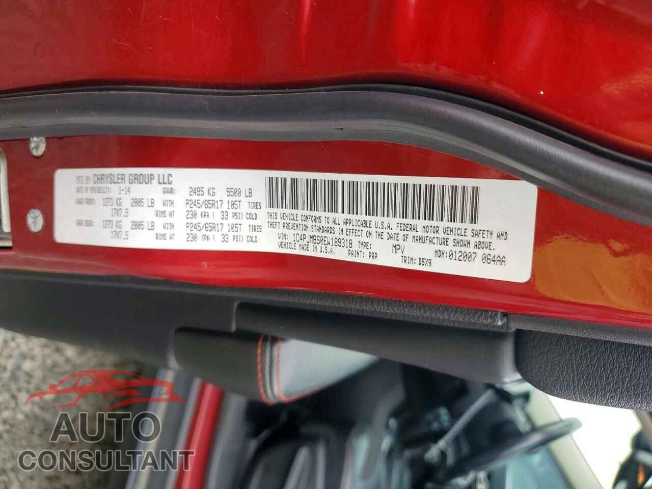 JEEP CHEROKEE 2014 - 1C4PJMBS0EW189318