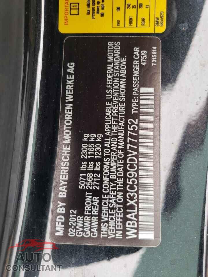 BMW 6 SERIES 2012 - WBALX3C59CDV77752