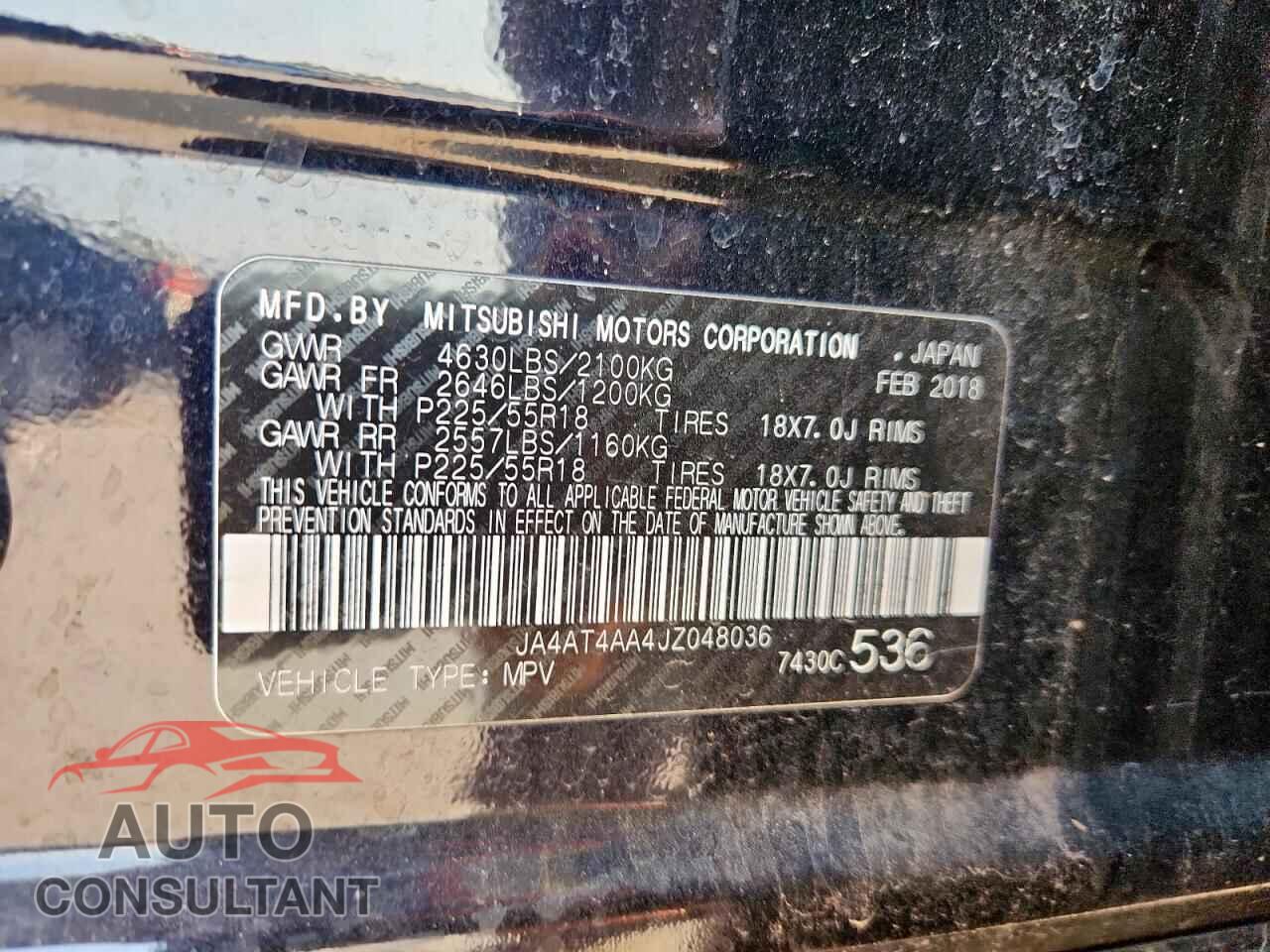 MITSUBISHI ECLIPSE 2018 - JA4AT4AA4JZ048036