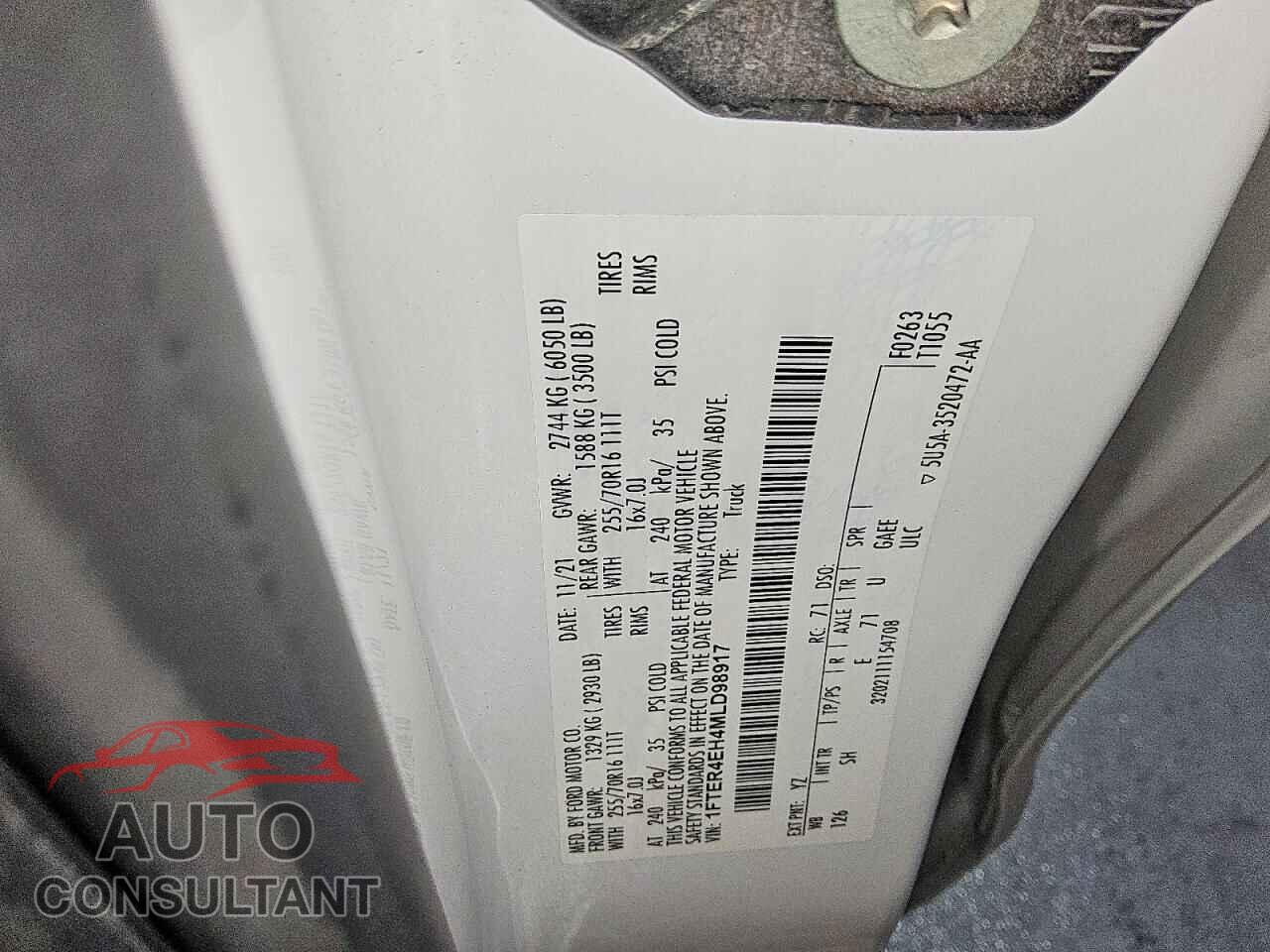 FORD RANGER 2021 - 1FTER4EH4MLD98917