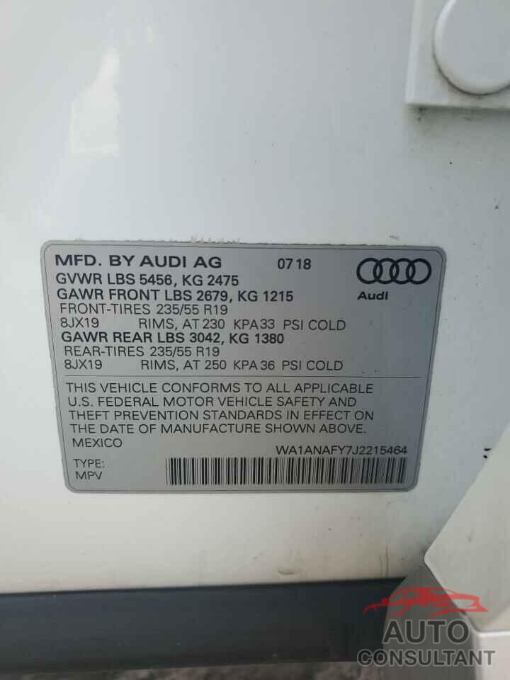 AUDI Q5 2018 - WA1ANAFY7J2215464