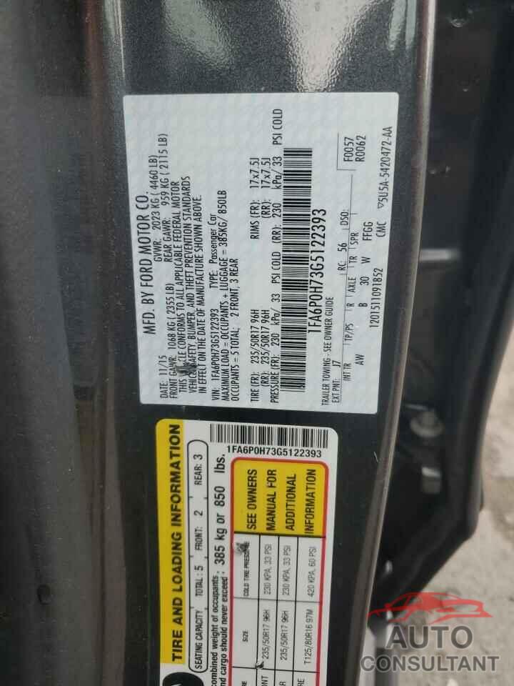 FORD FUSION 2016 - 1FA6P0H73G5122393