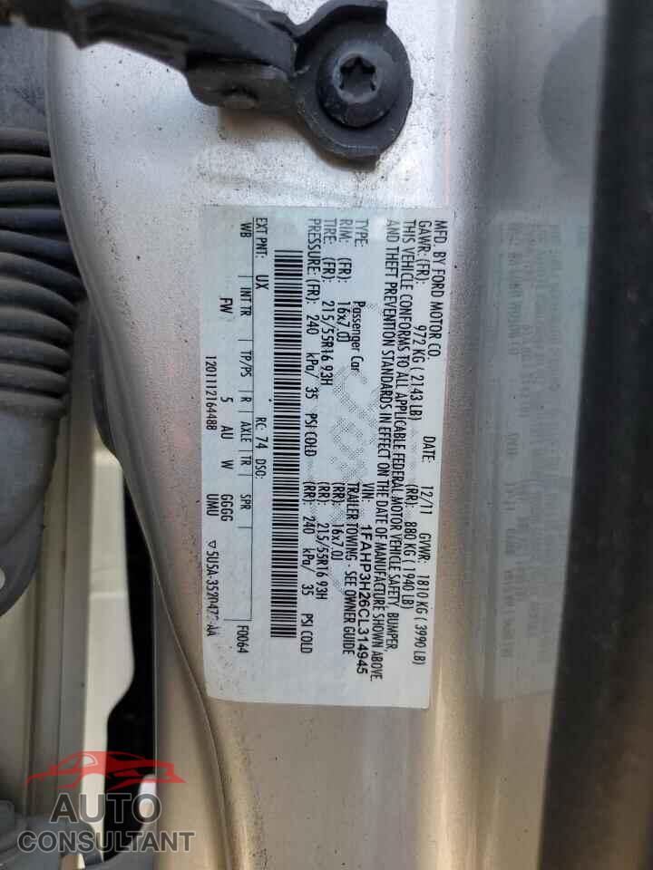 FORD FOCUS 2012 - 1FAHP3H26CL314945