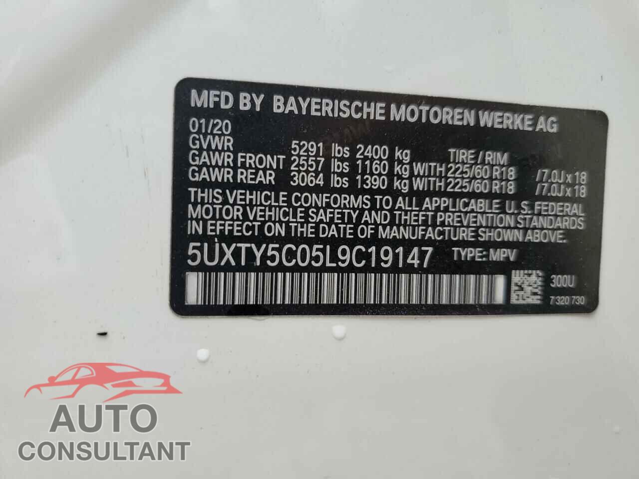 BMW X3 2020 - 5UXTY5C05L9C19147