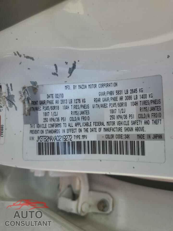 MAZDA CX-9 2010 - JM3TB2MAXA0219272