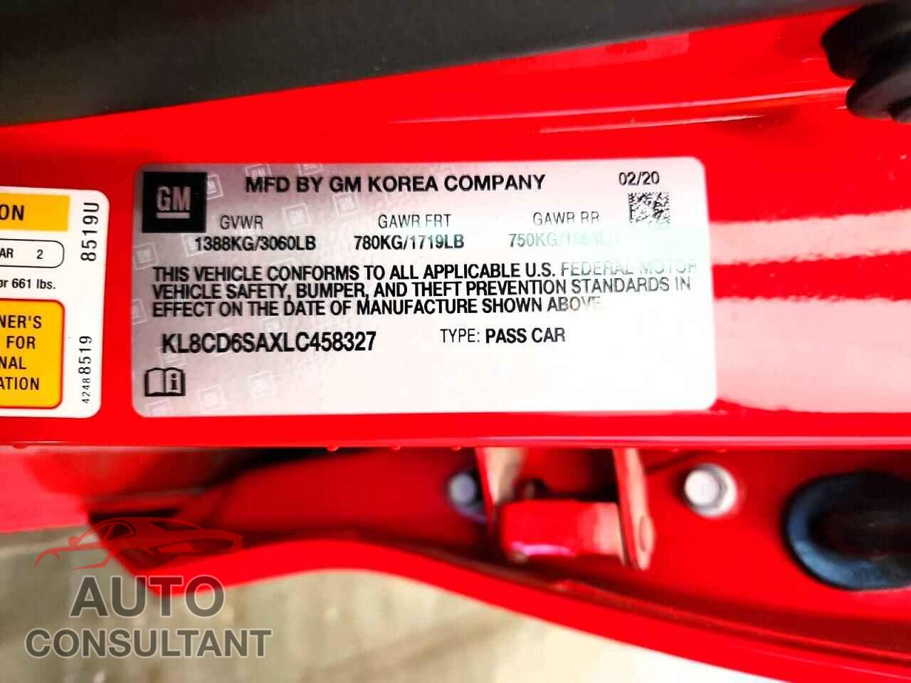 CHEVROLET SPARK 2020 - KL8CD6SAXLC458327