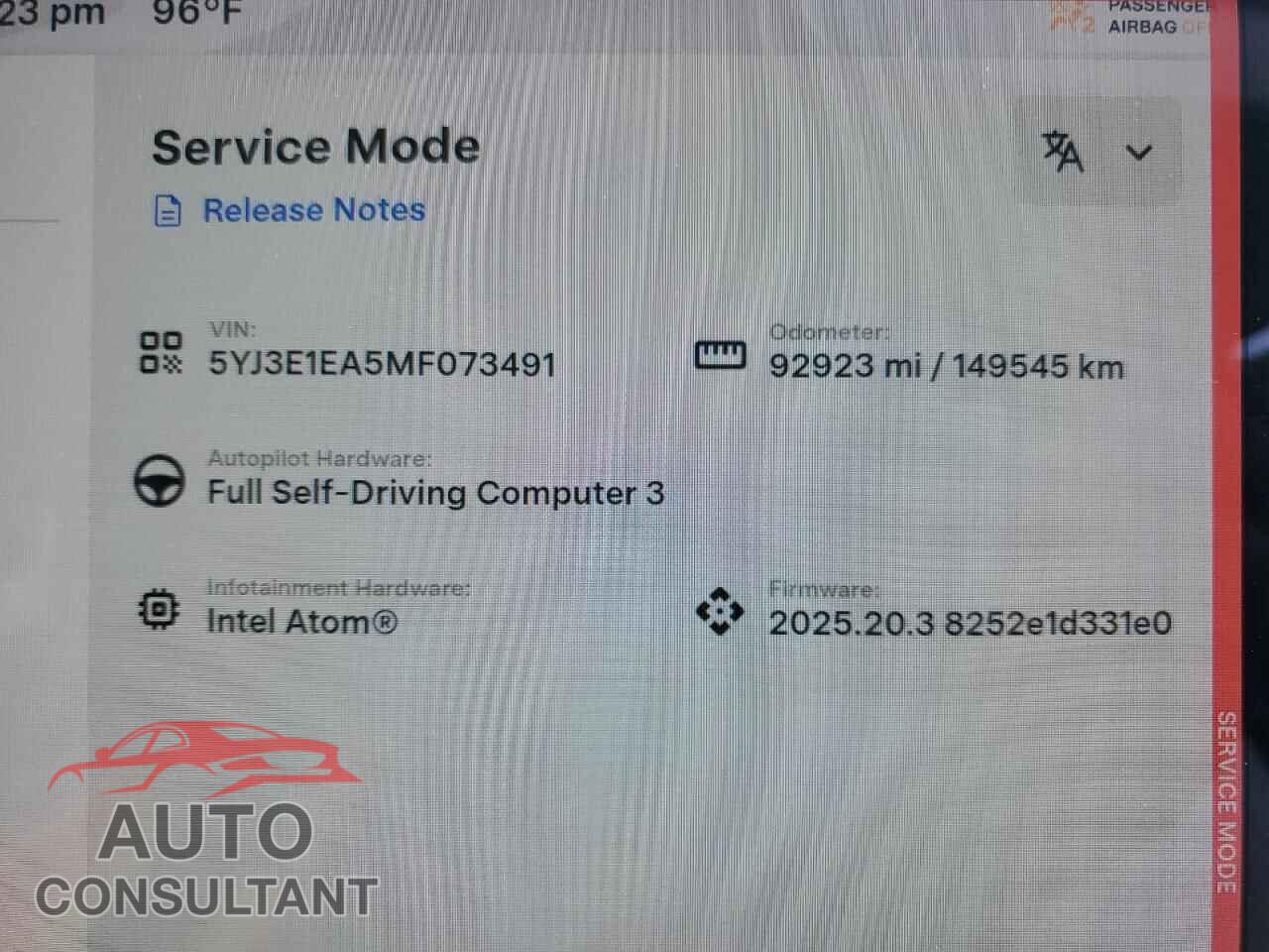 TESLA MODEL 3 2021 - 5YJ3E1EA5MF073491