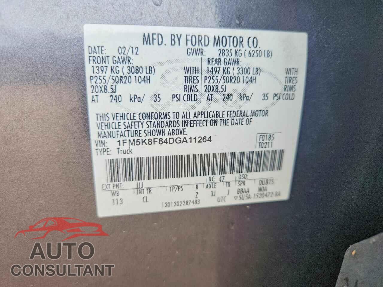 FORD EXPLORER 2013 - 1FM5K8F84DGA11264