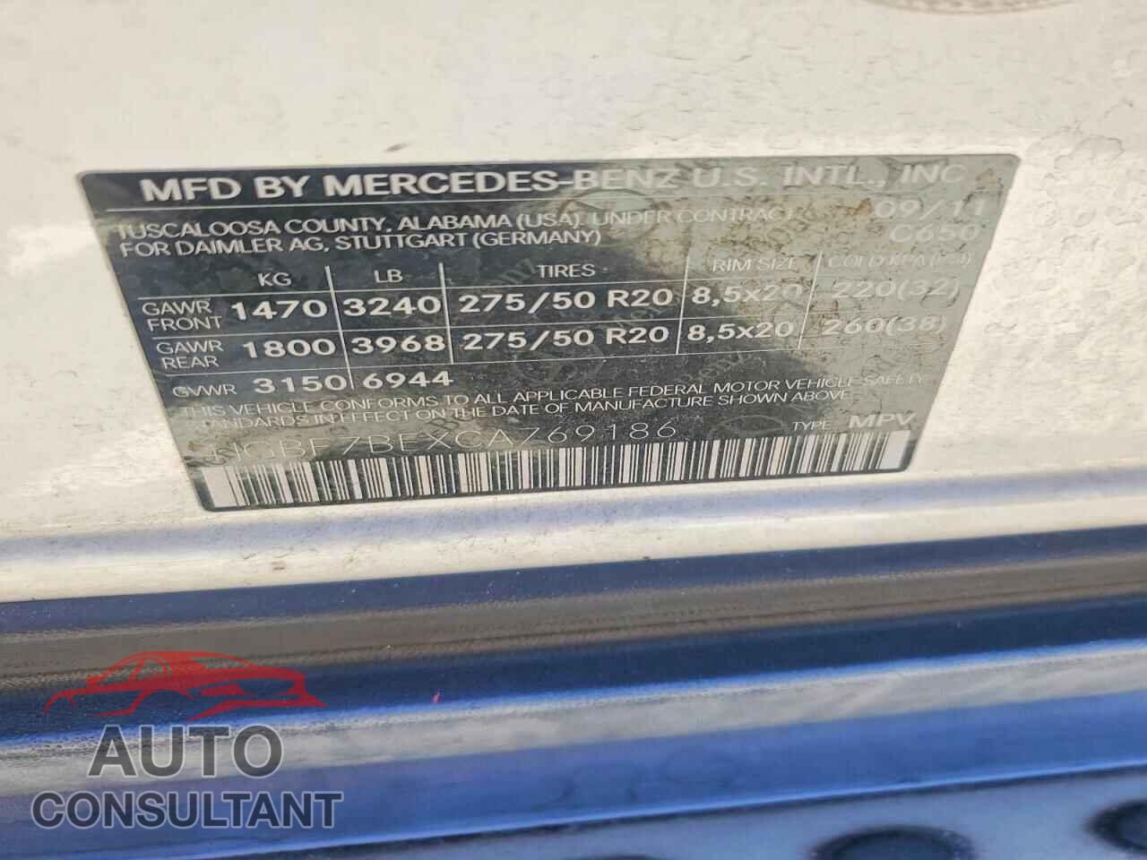 MERCEDES-BENZ GL-CLASS 2012 - 4JGBF7BEXCA769186