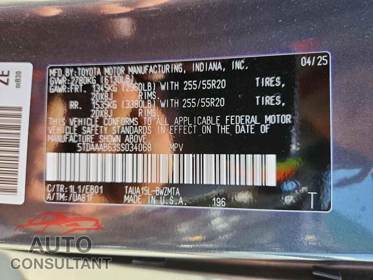 LEXUS TX350 2025 - 5TDAAAB63SS034068